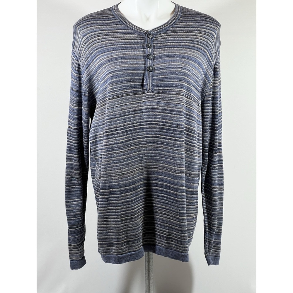 Peruvian Connection Henley Mens XL Stripe Pima‎ Cotton Lounge Heritage